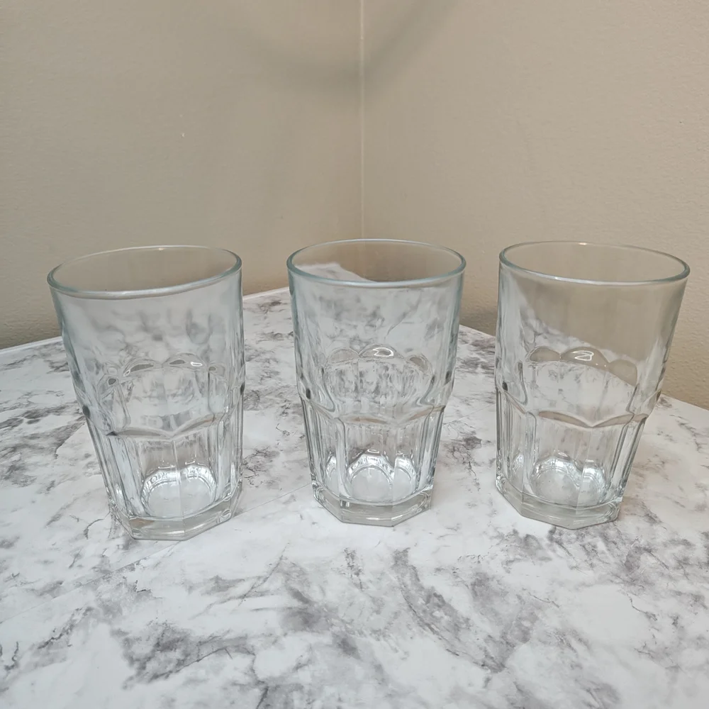 Clear Glass Large Tumbler Set Of 3